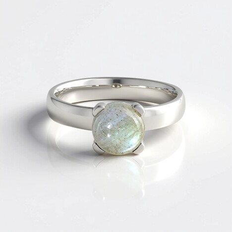 Anello in argento con Labradorite Verde Maniry (KM by Juwelo)
