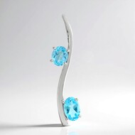 Zilveren hanger met een Blauwe apatiet (Pallanova)