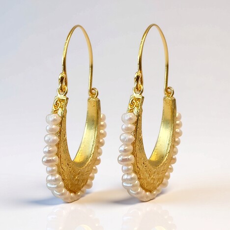Orecchini in argento con Perla d'Acqua Dolce Bianca (Joias do Paraíso)