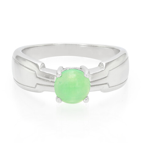 Anello da uomo in argento con Crisoprasio Imperiale