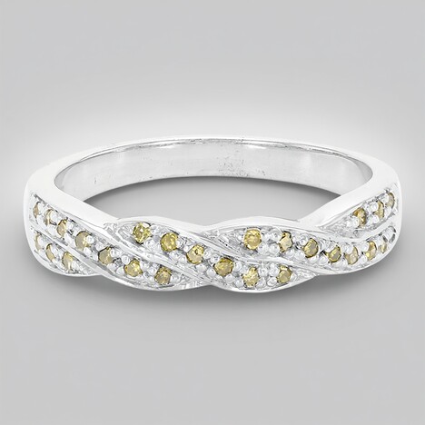 Anello placcato in platino con Diamante Fancy