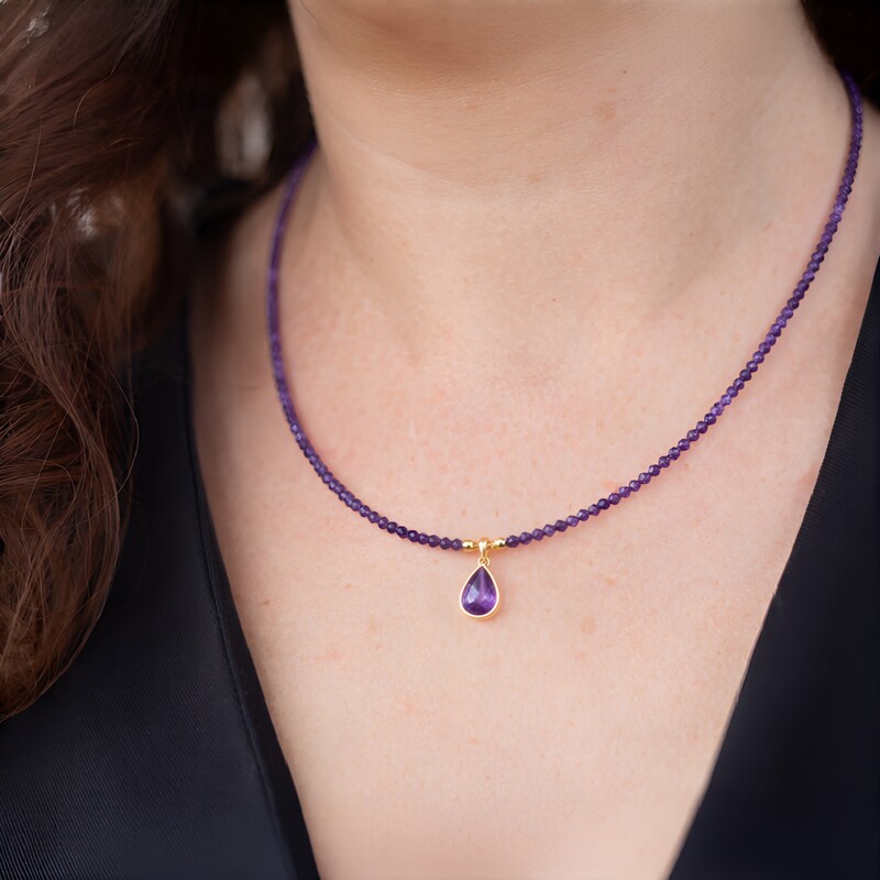 Collana in argento con Lepidolite