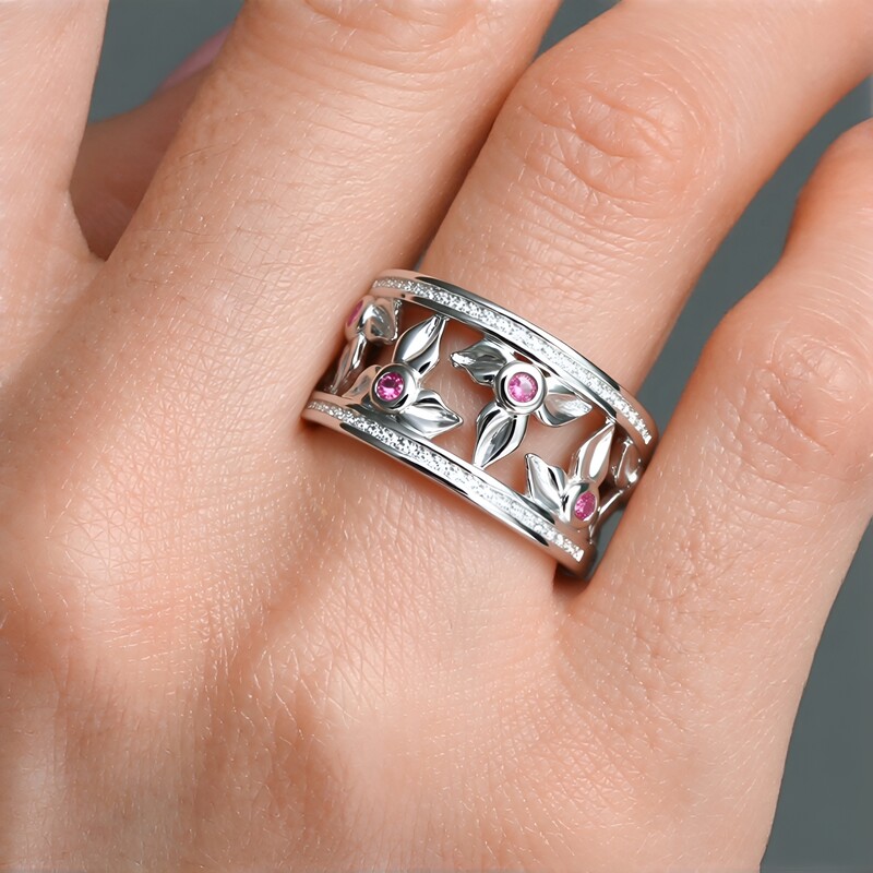 Anillo en plata con Turmalina rosa de Brasil (de Melo Essence)