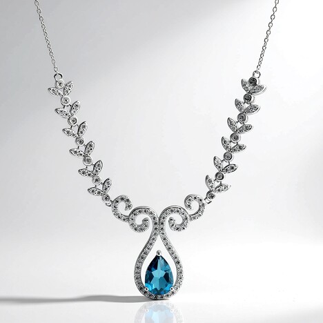 Collana in argento con Topazio Blu Londra