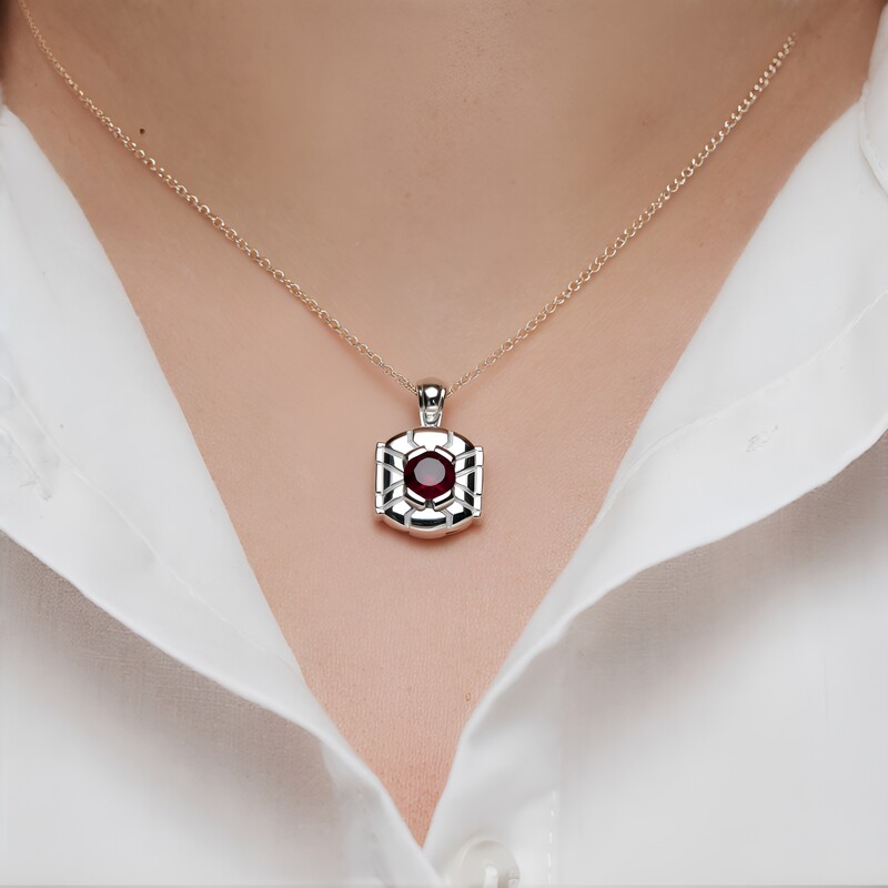 Rift Valley-Rhodolith-Silberanhänger (Remy Rotenier)