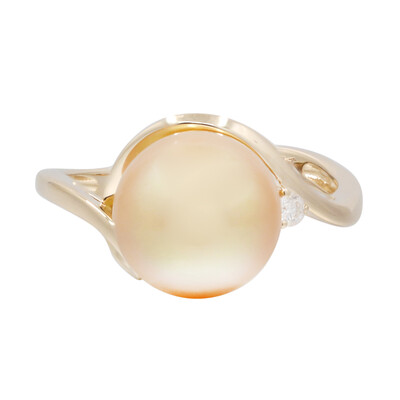 Gouden ring met een gouden zuidzee parel (CIRARI)