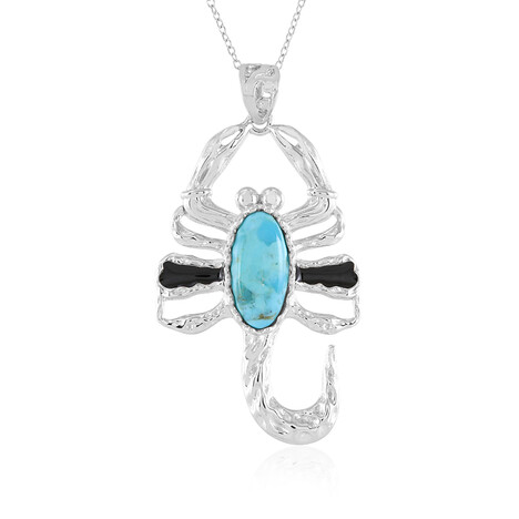 Blauer Kingman Mohave-Türkis-Silberhalskette (Faszination Türkis)