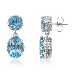 Pendientes en plata con Topacio azul cielo (Dallas Prince Designs)