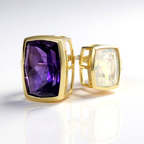 Anello in oro con Ametista Zambiana (de Melo Gold)