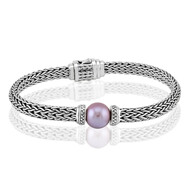 Purpurfarbene Ming-Perlen-Silberarmband (Nan Collection)