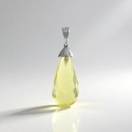 Pendentif en argent et Quartz citron (MONOSONO COLLECTION)