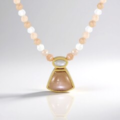 Collana in argento con Pietra di Luna Pesca