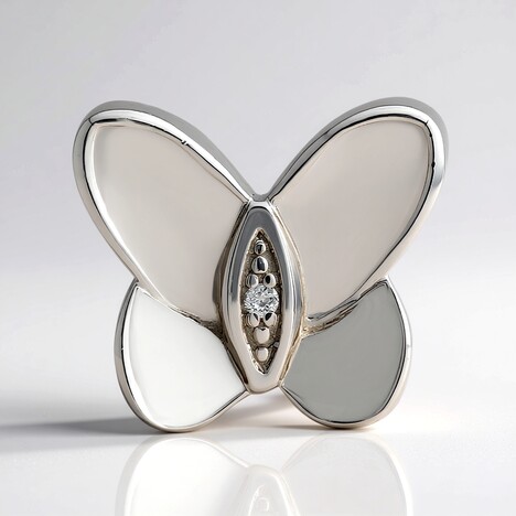 Charm en argent et Diamant SI1 (G) (Annette)