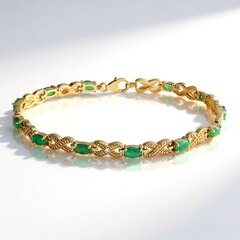 Bracciale in argento con Smeraldo Brasiliano