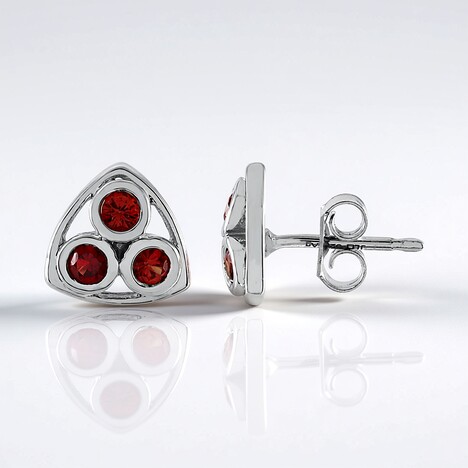 Orecchini in argento con Rubino Tanzania (Adela Silber)