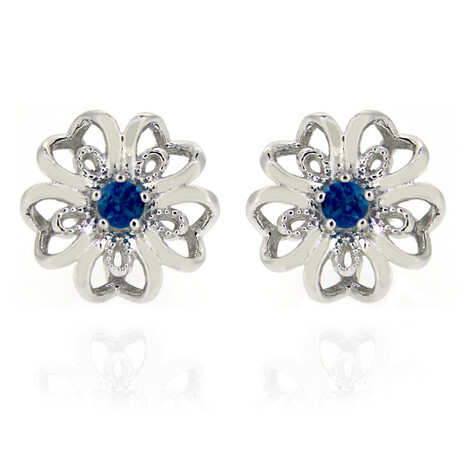 Neonblauer Apatit-Silberohrringe