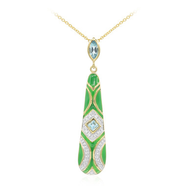 Collana in argento con Topazio Blu Svizzero
