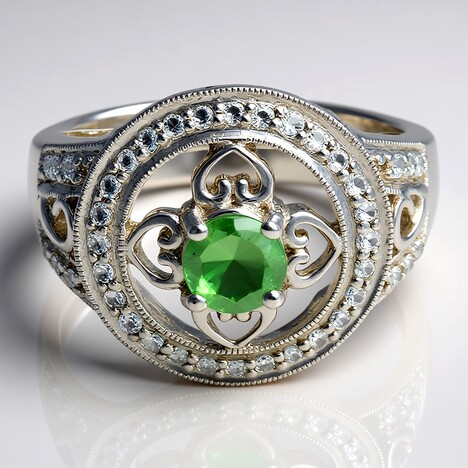Anello in argento con Prehnite