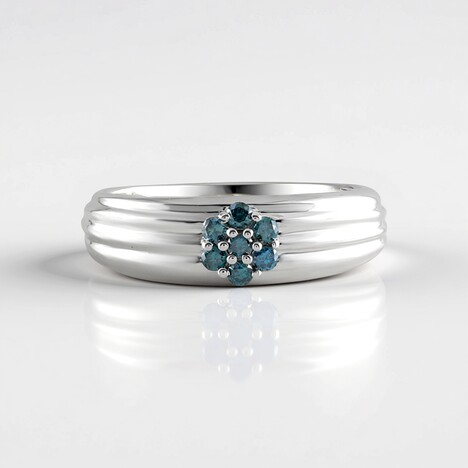 Anello in argento con Diamante Blu I3 (de Melo Essence)