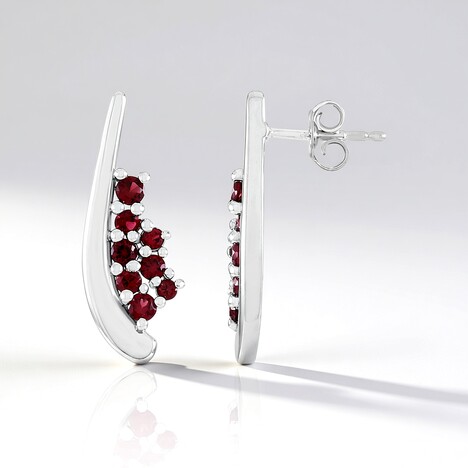 Orecchini in argento con Spinello Rosso (de Melo Essence)
