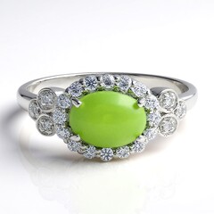 Anello in argento con Crisoprasio Imperiale