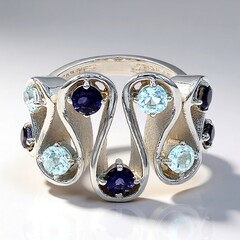 Anello in argento con Topazio Blu Cielo