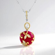 Collier en argent et Calcedoine framboise (Dallas Prince Designs)
