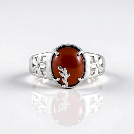 Bague en argent et Grenat Hessonite