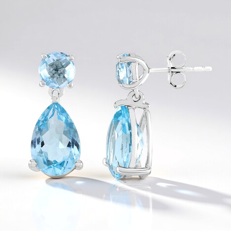 Orecchini in argento con Topazio Blu Cielo