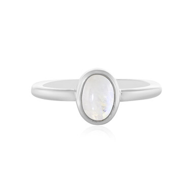 Zilveren ring met een regenboog maansteen