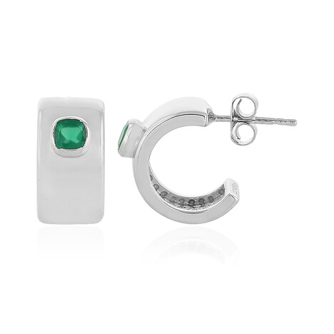 Grüner Onyx-Silberohrringe