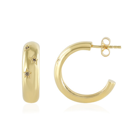 I2 Schokoladen-Brillant-Silberohrringe