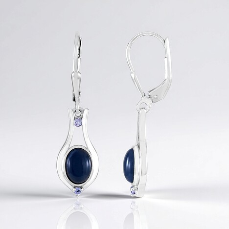 Orecchini in argento con Opale Blu (KM by Juwelo)