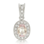 Zilveren hanger met een roze koper toermalijn