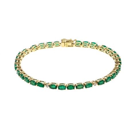 Brazalete en oro con Esmeralda de Zambia AAA