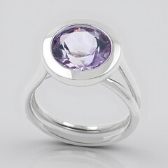 Anello in argento con Ametista Rose de France