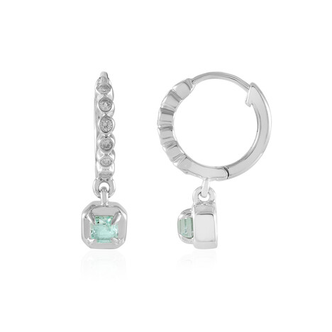 Paraibafarbener Smaragd-Silberohrringe