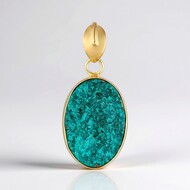 Ciondolo in argento con Dioptasio (Bali Barong)
