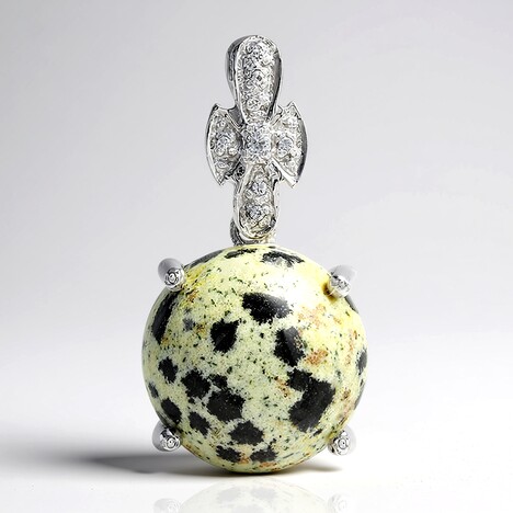Ciondolo in argento con Diaspro Dalmata
