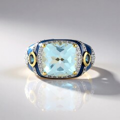 Anello in argento con Topazio Blu Cielo (Adela Silber)