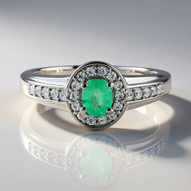 Anello in argento con Smeraldo Russo