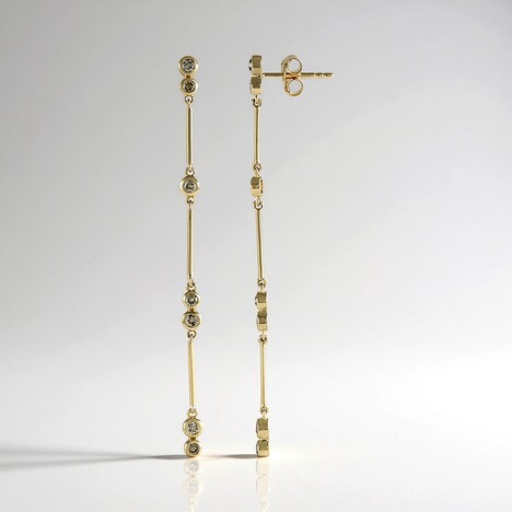 Orecchini in oro con Diamante Champagne I2 (de Melo Gold)