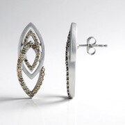 9K I2 Champagne Diamond Gold Earrings (de Melo Gold)