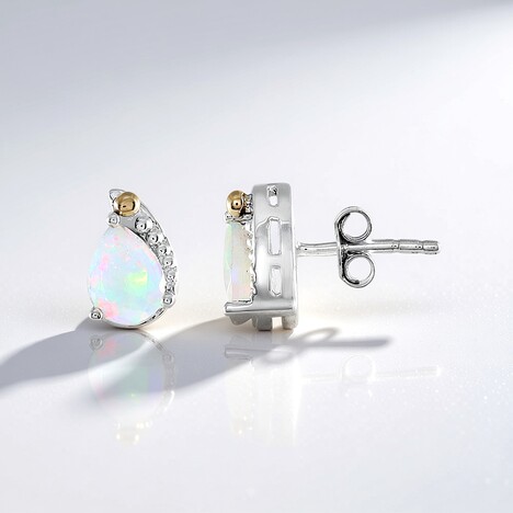 Orecchini in argento con Opale di Welo (Granulieren)