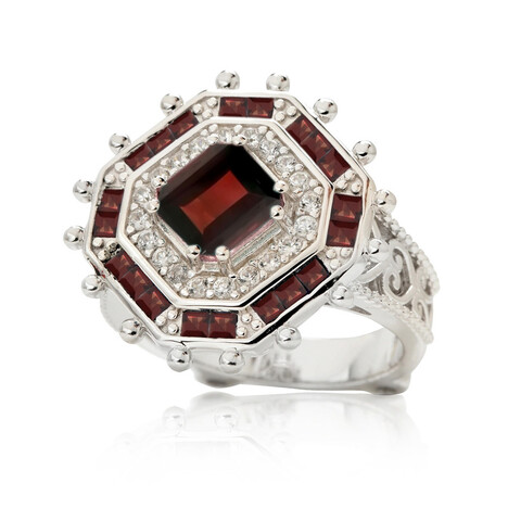 Mosambik-Granat-Silberring (Dallas Prince Designs)