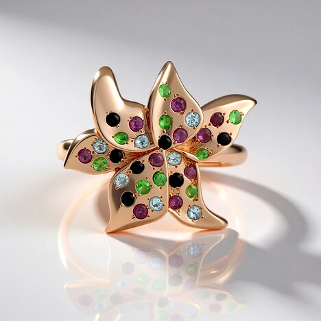 Anello in argento con Zircone Rosa (SAELOCANA)