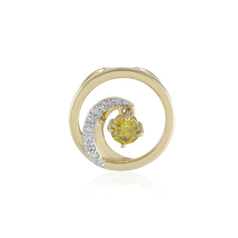 Gelber SI2 Brillant-Goldanhänger