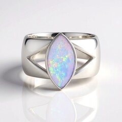 Anello in argento con Opale di Welo AAA (de Melo Essence)