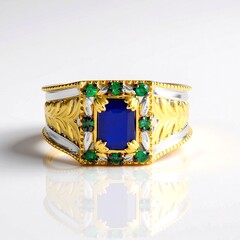 Anello in argento con Spinello Cobalto (Gems en Vogue)