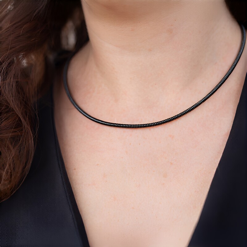 Black Hematite Silver Necklace